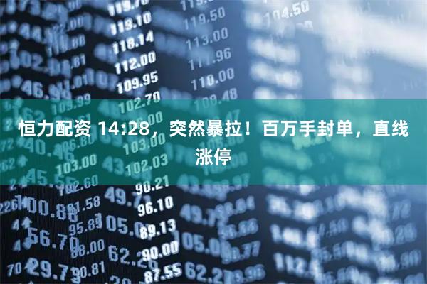 恒力配资 14:28，突然暴拉！百万手封单，直线涨停
