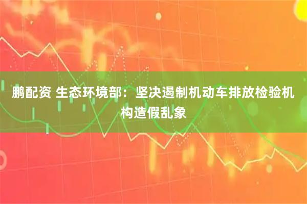 鹏配资 生态环境部：坚决遏制机动车排放检验机构造假乱象